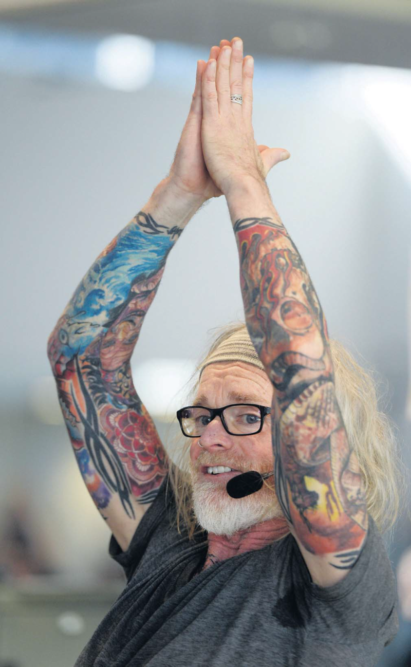 Class time: Yoga instructor Craig Veysey had an hour-long introductory class.