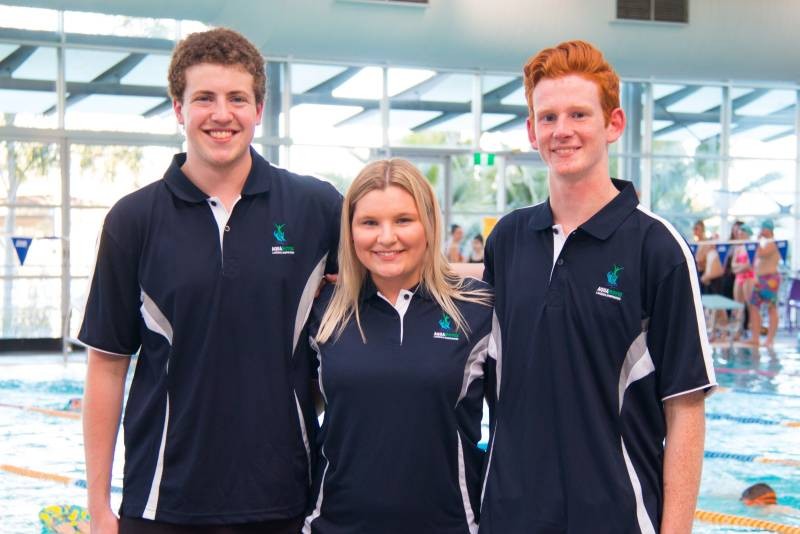 Aquamoves team members Ryley, Emily and Jonah. 