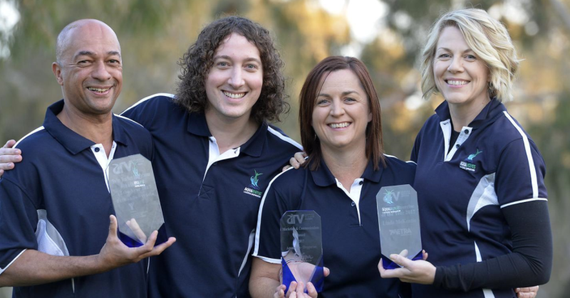 Happy: Fernando Saraiva, James Harrison, Megan Howard and Linda McKenzie.